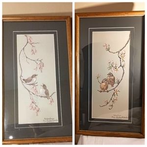 2 Framed & Signed Vintage Anne Worsham Richardson Wall Art